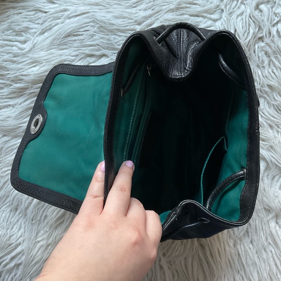 Coach Black Park Pebbled Leather Turn Key Drawstring Backpack Bag F24385 EUC - Picture 7 of 9